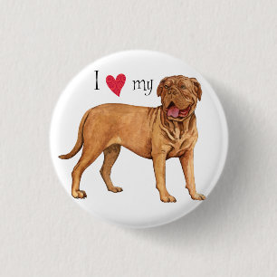 Bóton Redondo 2.54cm Eu amo meu Dogue de Bordéus