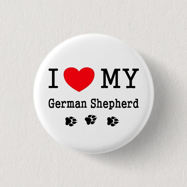 Bóton Redondo 2.54cm Eu amo meu german shepherd (Frente)