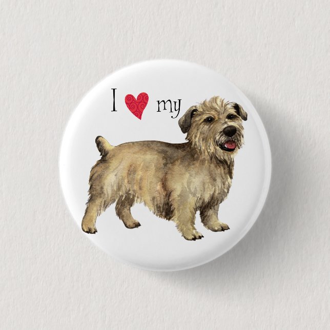Bóton Redondo 2.54cm Eu amo meu Glen de Imaal Terrier (Frente)