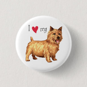 Bóton Redondo 2.54cm Eu amo meu Norwich Terrier