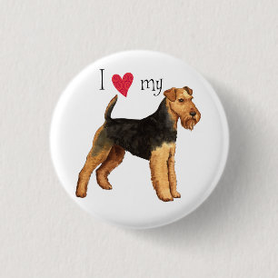 Bóton Redondo 2.54cm Eu amo meu Welsh Terrier