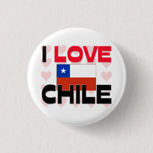 Bóton Redondo 2.54cm Eu amo o Chile