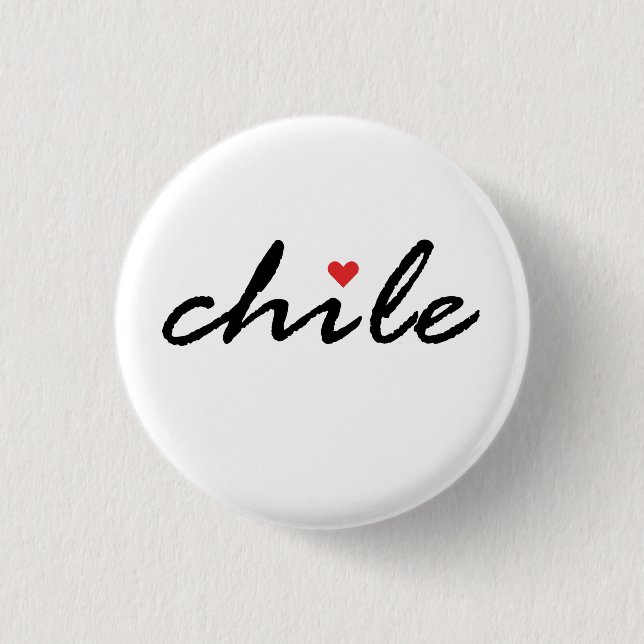 Bóton Redondo 2.54cm Eu amo o Chile (Frente)