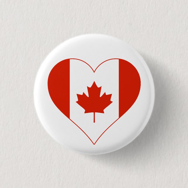 Bóton Redondo 2.54cm Eu amo o coração do Canadá (Frente)