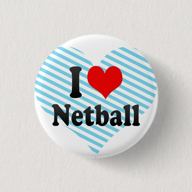 Bóton Redondo 2.54cm Eu amo o Netball (Frente)