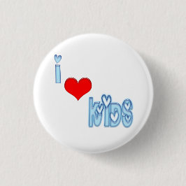 Bóton Redondo 2.54cm Eu amo o Pin dos miúdos