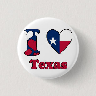 Bóton Redondo 2.54cm Eu amo o Texas