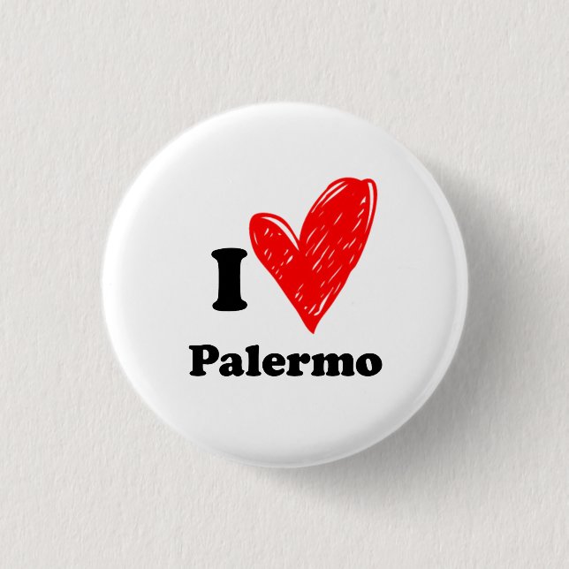 Bóton Redondo 2.54cm Eu Amo Palermo (Frente)