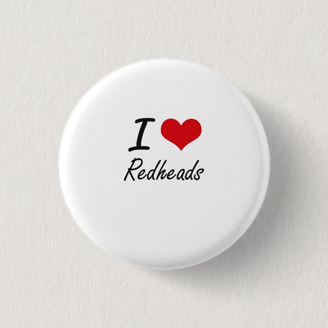 Bóton Redondo 2.54cm Eu amo Redheads (Frente)