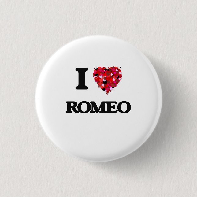 Bóton Redondo 2.54cm Eu amo Romeo (Frente)