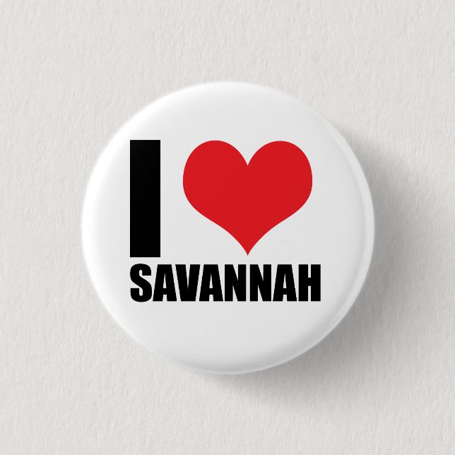 Bóton Redondo 2.54cm Eu amo Savannah (Frente)