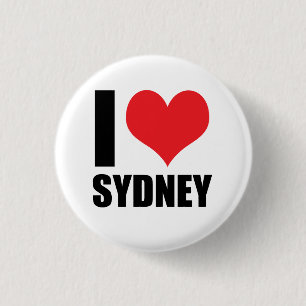 Bóton Redondo 2.54cm Eu amo Sydney