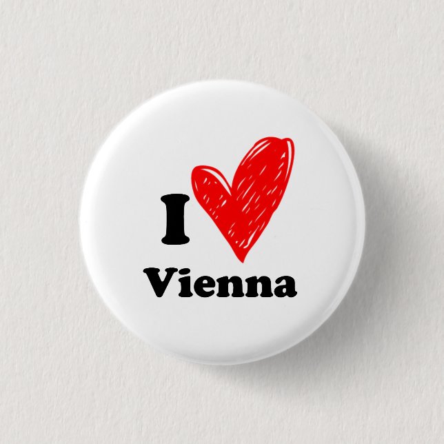 Bóton Redondo 2.54cm Eu Amo Viena (Frente)
