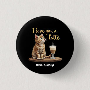 Bóton Redondo 2.54cm Eu Amo Você um Latte: Cute Trocadilho de Café de D