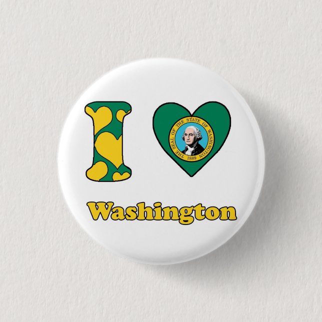 Bóton Redondo 2.54cm Eu amo Washington (Frente)