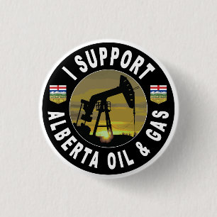 Bóton Redondo 2.54cm Eu apoio Alberta Oil & Gas