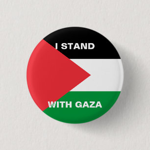 Bóton Redondo 2.54cm Eu apoio o texto personalizado de Gaza, a bandeira
