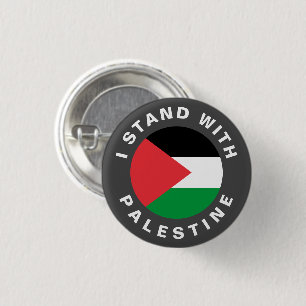 Bóton Redondo 2.54cm Eu fico com a bandeira da Palestina personalizada