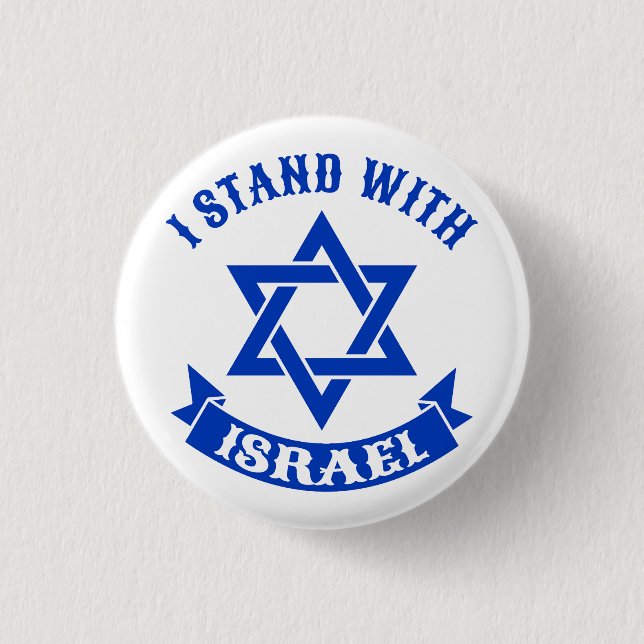 Bóton Redondo 2.54cm Eu fico com Israel (Frente)