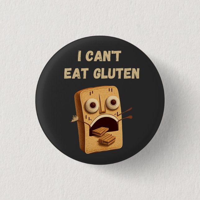 Bóton Redondo 2.54cm Eu não posso comer Gluten (Frente)