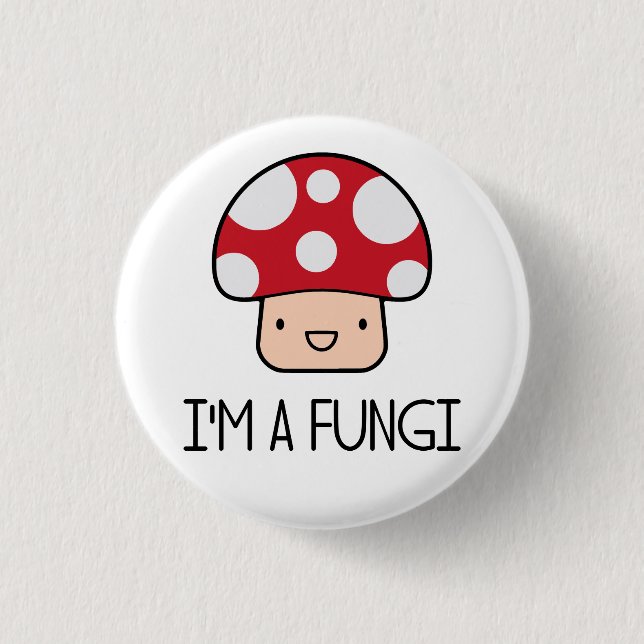 Bóton Redondo 2.54cm Eu sou um cogumelo da cara do divertimento dos (Frente)
