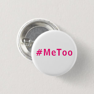 Bóton Redondo 2.54cm eu também #metoo, orgulho magenta fuchsia branco