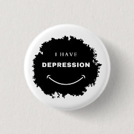 Bóton Redondo 2.54cm Eu tenho depressão_sorriso