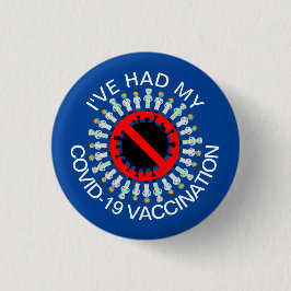 Bóton Redondo 2.54cm Eu tive meu pino de vacinação COVID-19