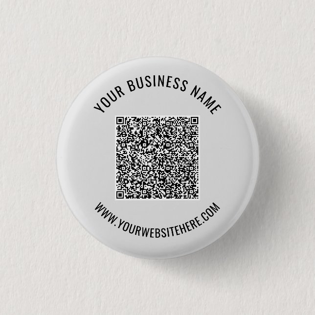 Bóton Redondo 2.54cm Exemplo de Botão de Código QR de Texto Personaliza (Frente)