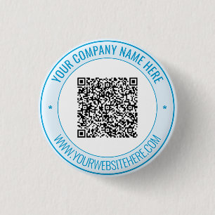 Bóton Redondo 2.54cm Exemplo de Botão Promocional com QR Code e Texto P