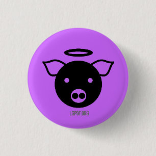 Bóton Redondo 2.54cm Exibição da arte de PiGcasso - anjo leitão