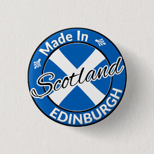 Bóton Redondo 2.54cm Fabricado em Edimburgo, Escócia - Bandeira de Vid