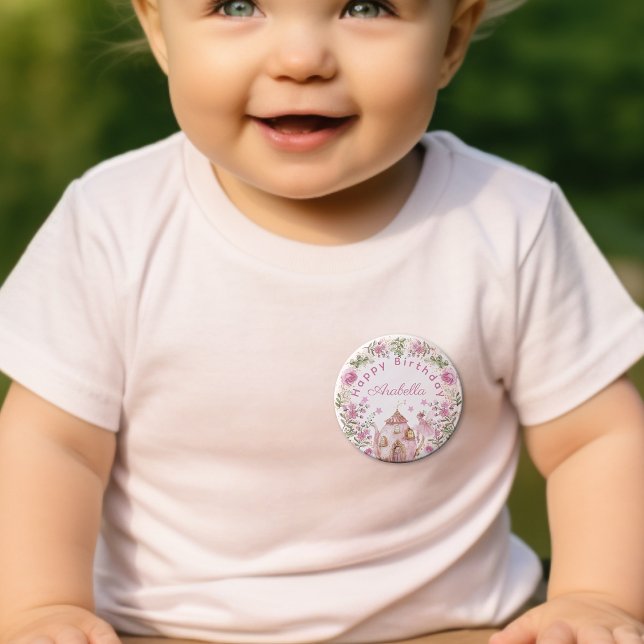 Bóton Redondo 2.54cm Fada Fada do Tea Blush Flowday (Criador carregado)