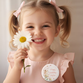 Bóton Redondo 2.54cm Fairy Garden Girl Birthday Party