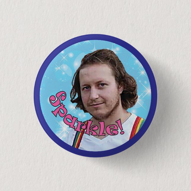 Bóton Redondo 2.54cm Faísca Kurt! , 1 botão redondo da polegada do ¼ (Frente)