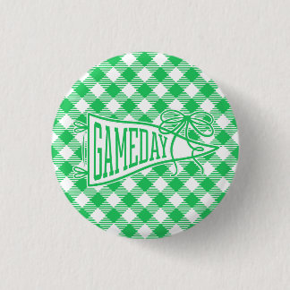 Bóton Redondo 2.54cm Faixa de Gingham Verde para Dia de Jogo