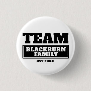 Bóton Redondo 2.54cm Família da equipe ou botão personalizado preto d