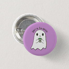 Bóton Redondo 2.54cm Fantasma Simpático e Tea Kanji Japonês