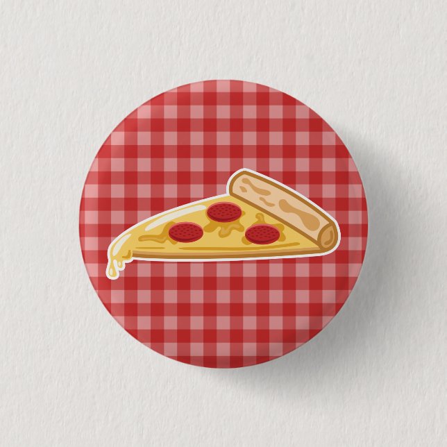 Bóton Redondo 2.54cm Fatia de Pizza de Desenho Animado (Frente)