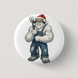 Bóton Redondo 2.54cm Fazendeiro do Yeti Abominável Snowman Natal Engraç