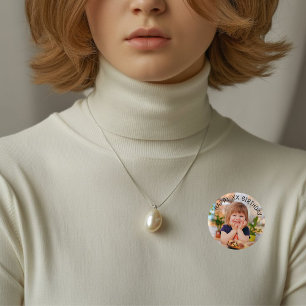 Bóton Redondo 2.54cm Feliz Aniversário Personalizado Nome e Idade da Fo