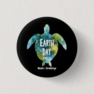 Bóton Redondo 2.54cm Feliz Dia da Terra Salvar a Terra e Salvar a Tarta