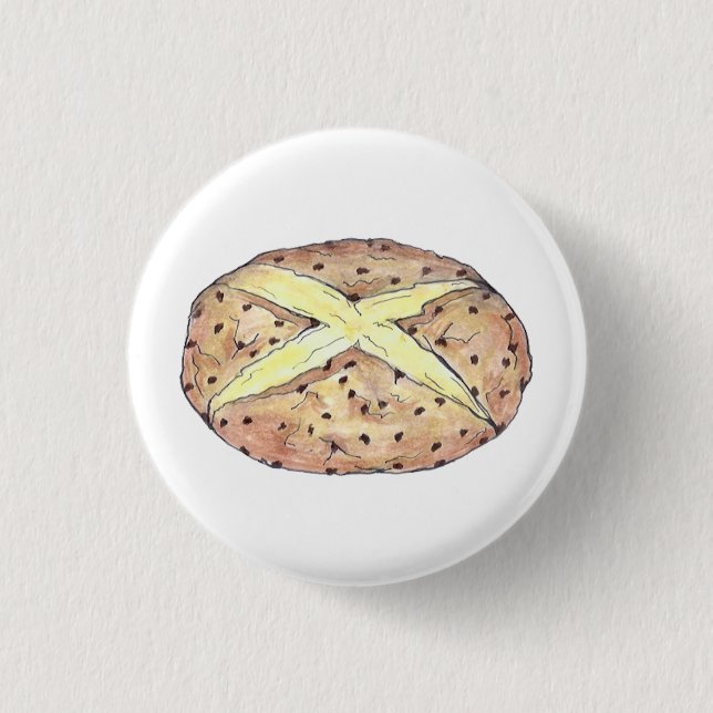 Bóton Redondo 2.54cm Feliz Dia de São Patrício Soda Bread Loaf (Frente)