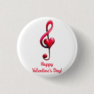 Bóton Redondo 2.54cm Feliz Dia dos Namorados Música de Amor