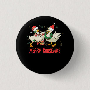 Bóton Redondo 2.54cm Feliz Goosemas Engraçado Bobo do Pato de Natal Me