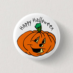 Bóton Redondo 2.54cm Feliz Halloween, Amigo, Pumpkin Jack-o-Lanterna