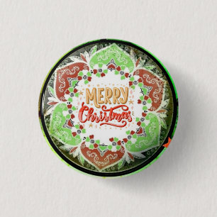 Bóton Redondo 2.54cm Feliz Natal