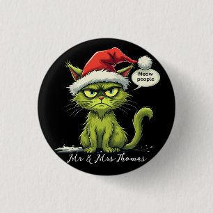 Bóton Redondo 2.54cm Feliz Natal "Ew Pessoas" Amantes de Gato Feliz