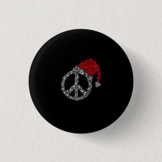 Bóton Redondo 2.54cm Feliz Natal | Hippies Símbolo Santa Claus Hat