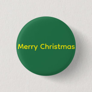 Bóton Redondo 2.54cm Feliz Natal Verde